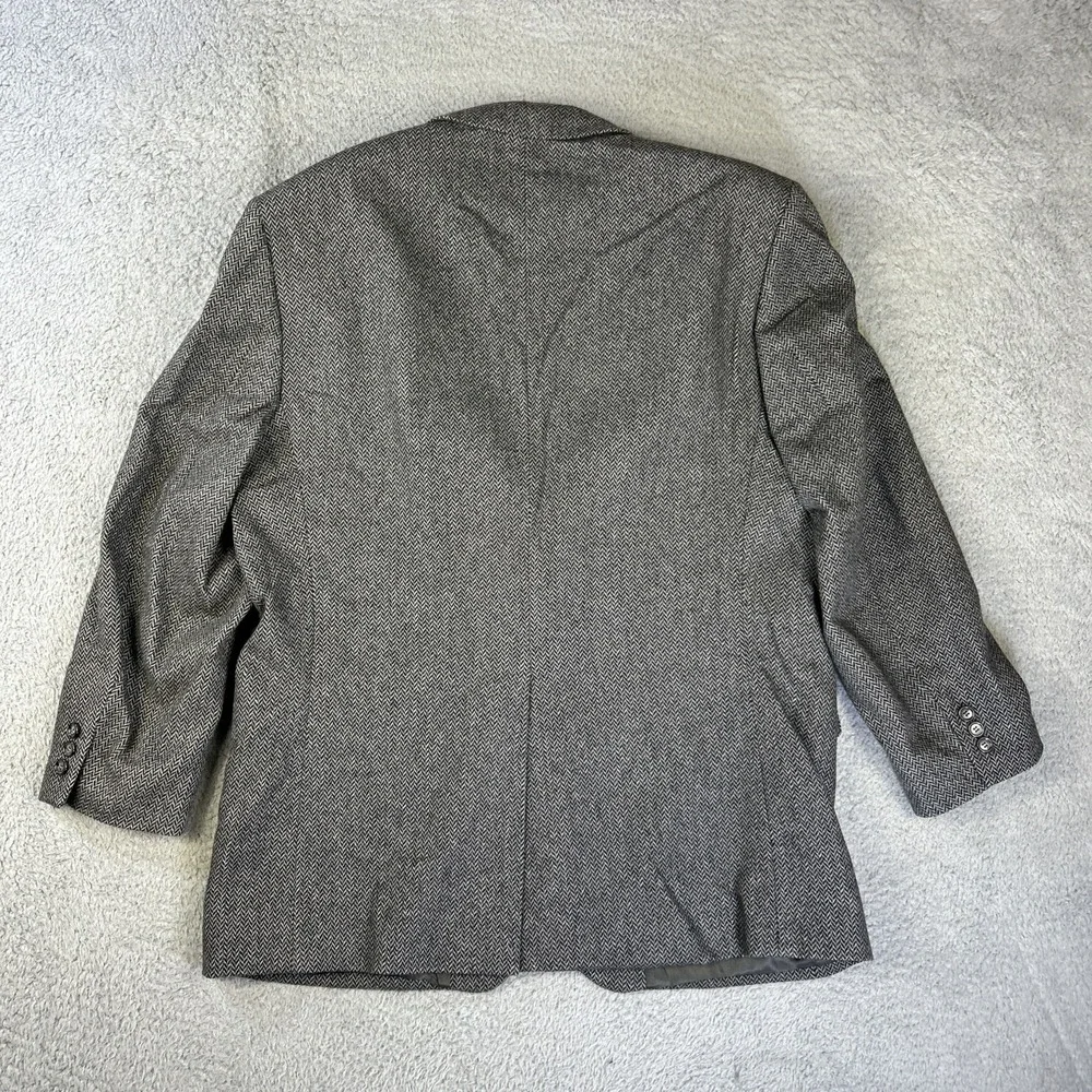 Vintage Bert Pulitzer‎ Blazer Mens 44 Gray Herringbone Camel Hair Wool Jacket